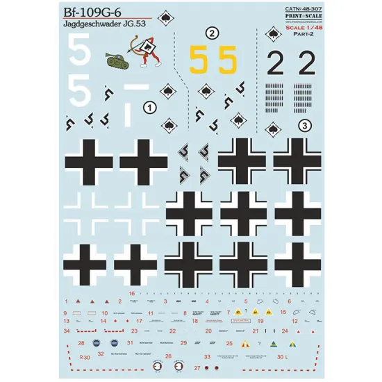 Print Scale 48-307 1/48 Messerschmitt Bf-109 Tropical Options Part 2