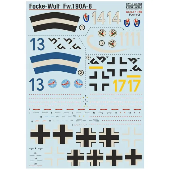 Print Scale 48-284 1/48 Focke-wulf Fw 190a-8 Part 2 New
