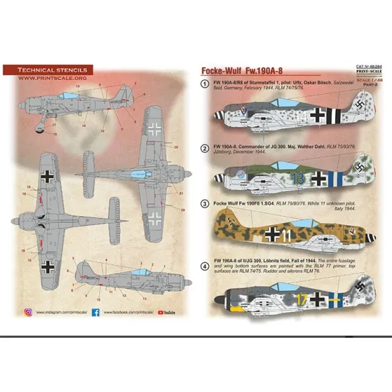 Print Scale 48-284 1/48 Focke-wulf Fw 190a-8 Part 2 New