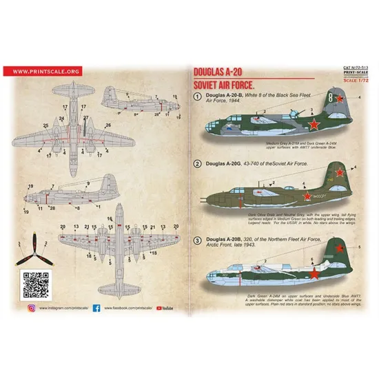 Print Scale 72-513 1/72 Boston Hawk A-20 Soviet Service