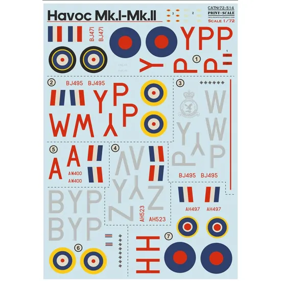 Print Scale 72-514 1/72 Boston Hawk A-20 Night Black