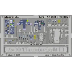 Photoetched set A-10 Thunderbolt II Color, for Italeri/Revell kit 1/72 Eduard SS232