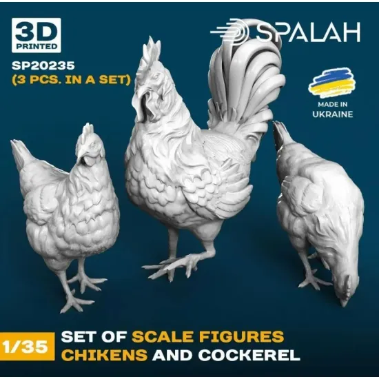 Spalah 20235 1/35 Set Of Figures Chikens And Cockerel