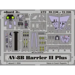 Photoetched set AV-8B Harrier II Plus Color, for Hasegawa kit 1/72 Eduard SS236
