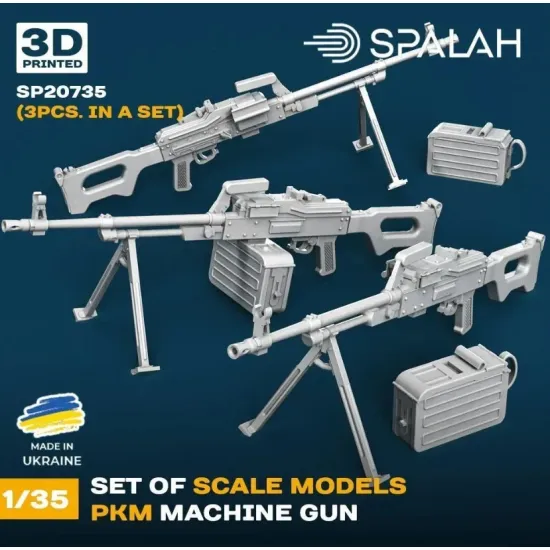 Spalah 20735 1/35 Set Of Scale Models Pkm Machine Gun 3 Pcs
