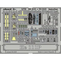 Photoetched set He 111P interior Color, for Hasegawa kit 1/72 Eduard SS241