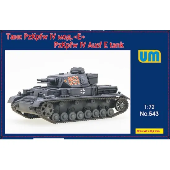 Um 543 1/72 Tank Panzer Iv Ausf E Plastic Model Kit