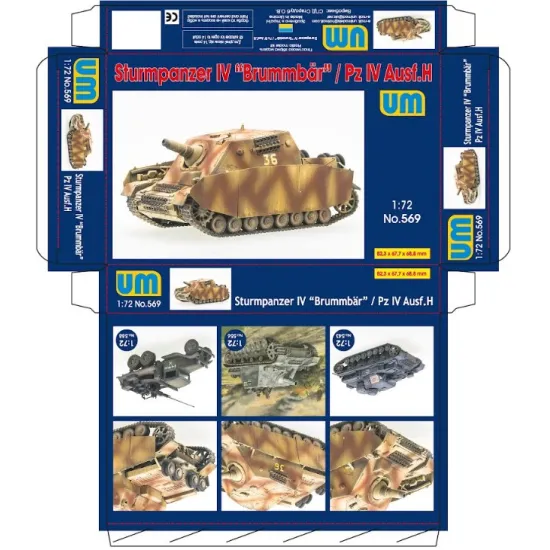 Um 569 1/72 Sturmpanzer Iv Brummbar /Pz Kpfw Iv Ausf H Plastic Model Kit