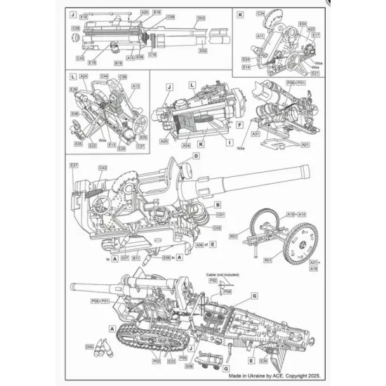 Ace 72599 1/72 B-4 203mm Soviet M/1931 Stalins Sledgehammer Plastic Model Kit