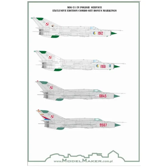 Model Maker Cs48001 1/48 Mig-21 In Polish Service Exclusive Edition Combo Set