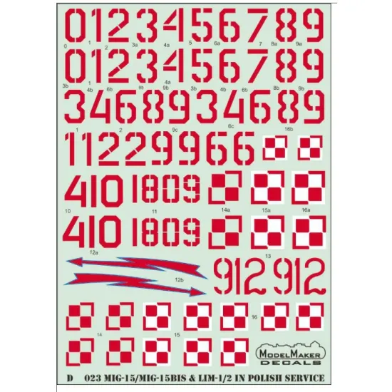 Model Maker Cs48002 1/48 Combo Set Cs48002 D48023 / D48026 Mig-15 In Polish Service / Early Stencils