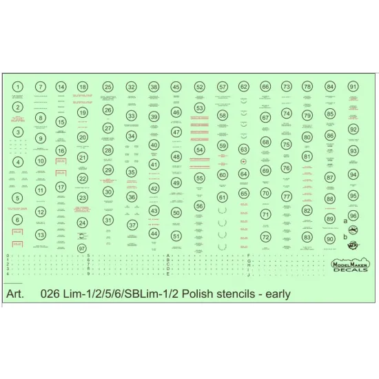 Model Maker Cs48002 1/48 Combo Set Cs48002 D48023 / D48026 Mig-15 In Polish Service / Early Stencils