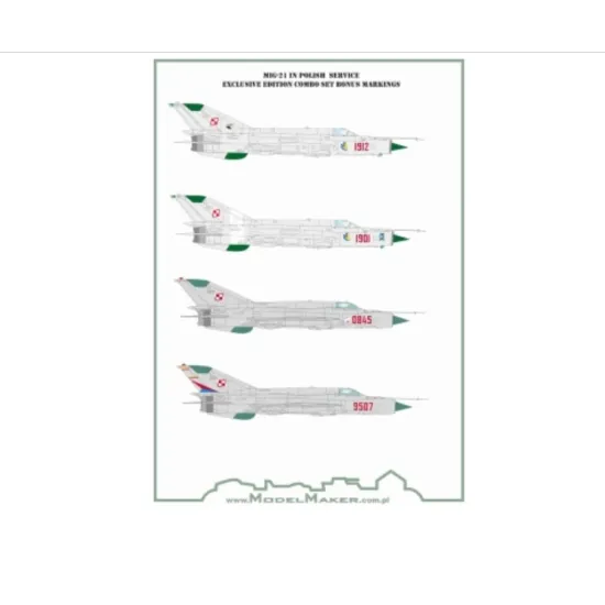 Model Maker Cs72001 1/72 Mig-21 In Polish Service Exclusive Edition Combo Set