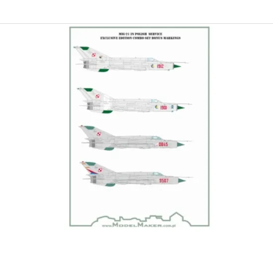 Model Maker Cs72001 1/72 Mig-21 In Polish Service Exclusive Edition Combo Set