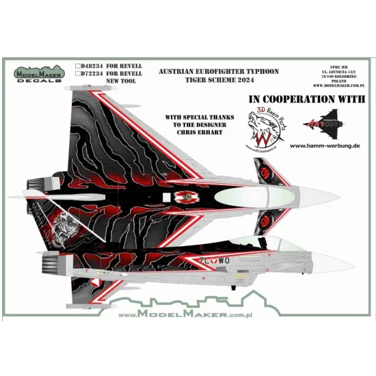 Model Maker D72234 1/72 Austrian Eurofighter Typhoon Tiger Scheme 2024