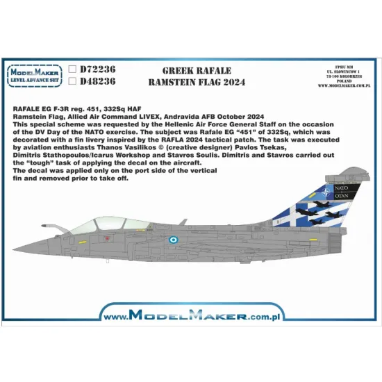Model Maker D72236 1/72 Greek Rafale Ramstein Flag 2024