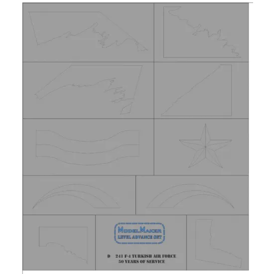 Model Maker D72241 1/72 F-4 Turkish Air Force 50 Years Of Service Kalkomania / Maski