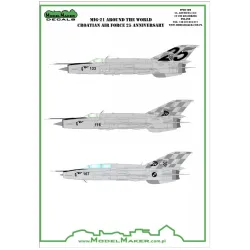 Model Maker Md48098 1/48 Mig-21 Around The World Croatian Air Force 25 Anniversary