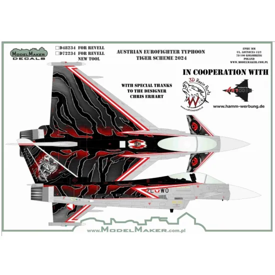 Model Maker D48234 1/48 Austrian Eurofighter Typhoon Tiger Scheme 2024