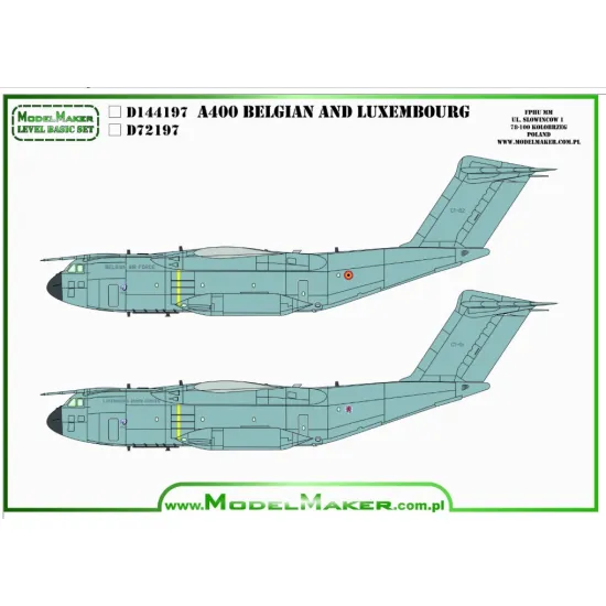 Model Maker D72197 1/72 A400 Belgium And Luxemburg