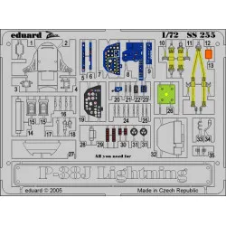 Photoetched set P-38J Lightning Color, for Academy kit 1/72 Eduard SS255