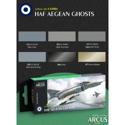 Arcus A7001 Acrylic Paints Set Haf Aegean Ghosts 6 Colors In Set 10ml