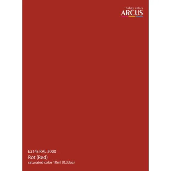 Arcus A214s Acrylic Paint Ral 3000 Rot Red Wehrmacht Series Saturated Color 10ml
