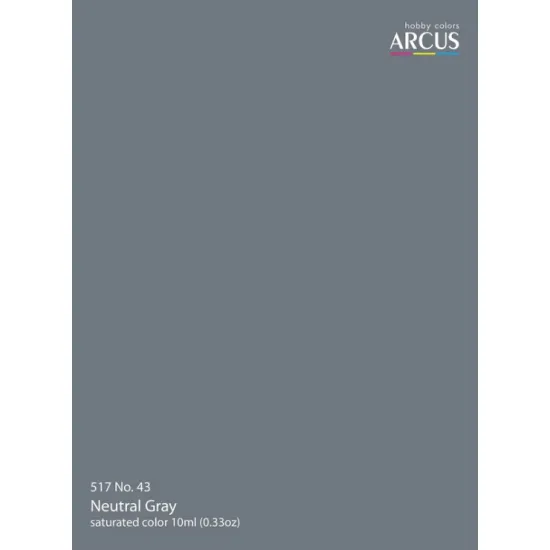 Arcus A517s Acrylic Paint Neutral Gray No 43 Saturated Color 10ml Arcus A517s Acrylic Paint Neutral Gray No 43 Saturated Color 10ml