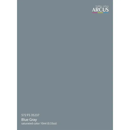 Arcus A572s Acrylic Paint Fs 35237 Blue Gray Saturated Color 10ml Arcus A572s Acrylic Paint Fs 35237 Blue Gray Saturated Color 10ml