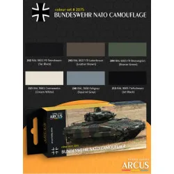 Arcus 2075 Enamel Paints Set Bundeswehr Nato Camouflage 6 Colors In Set 10ml
