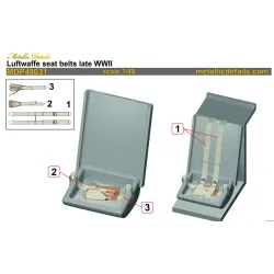 Metallic Details Mdp48031 1/48 Luftwaffe Seat Belts Late Wwii