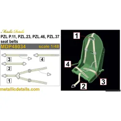 Metallic Details Mdp48034 1/48 Pzl P11 Pzl23 Pzl46 Pzl37 Seat Belts
