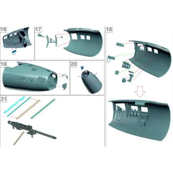 Metallic Details Mdr48283 1/48 B-17f Bombardiers Cockpit Interior Set Monogram