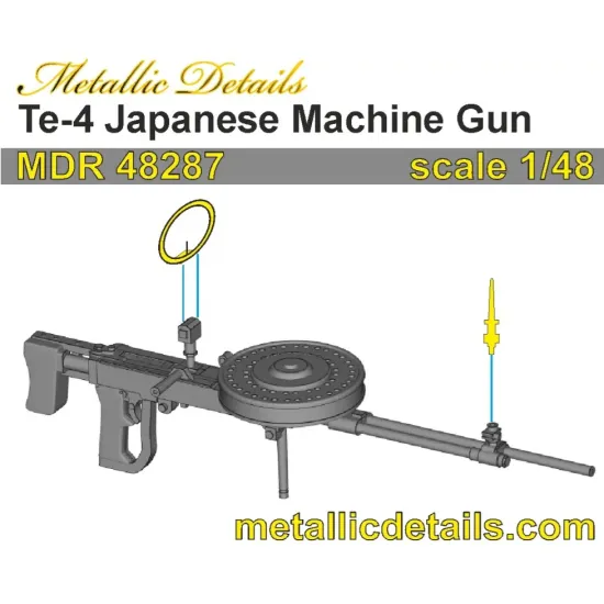 Metallic Details Mdr48287 1/48 Te-4 Japanese Machine Gun