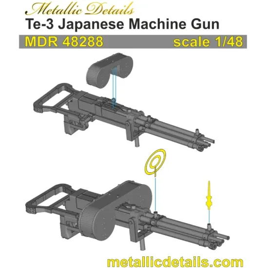 Metallic Details Mdr48288 1/48 Te-3 Japanese Machine Gun