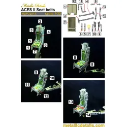 Metallic Details Mdp32018 1/32 Aces Ii Seat Belts