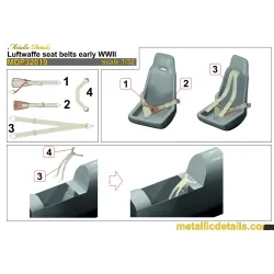 Metallic Details Mdp32019 1/32 Luftwaffe Seat Belts Early Wwii