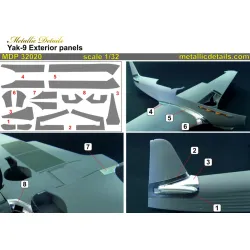 Metallic Details Mdp32020 1/32 Yak-9 Exterior Panels
