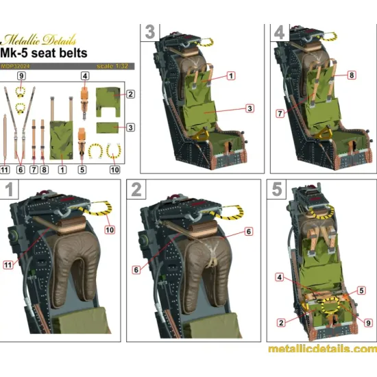 Metallic Details Mdp32024 1/32 Mk-5 Seat Belts Metallic Details Mdp32024 1/32 Mk-5 Seat Belts