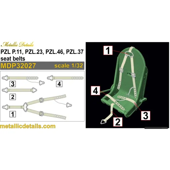 Metallic Details Mdp32027 1/32 Luftwaffe Wwii Aircrew Parachutes