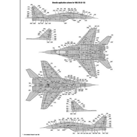 Foxbot 48-077 1/48 Mig-29 9-12 Fulcrum Stencils