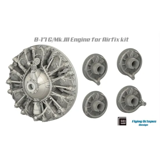 Sbs 72090 1/72 B-17g/Mk Iii Engine Set For Airfix Kit