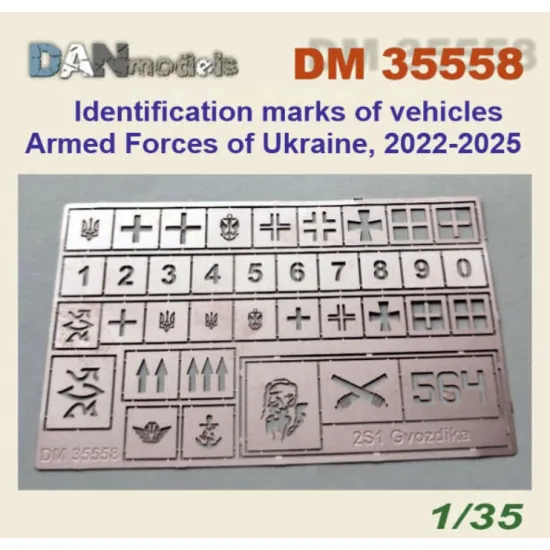 Dan Models 35558 1/35 Identification Marks Of Vehicles Armed Forces Of Ukraine 2022-2025