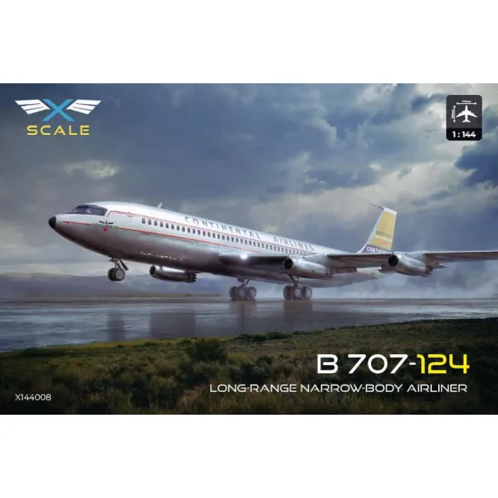 X-scale 144008 1/144 B 707-124 Continental Long-range Narow-body Airliner
