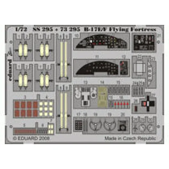 Photoetched set B-17E/F Flying Fortress Color, for Academy kit 1/72 Eduard SS295