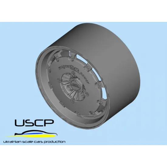 Uscp 24p193 1/24 3d Printed Resin Wheels Mugen Cf-48 With Aero Cover 15