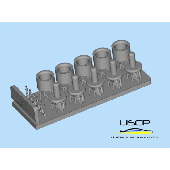 Uscp 24p193 1/24 3d Printed Resin Wheels Mugen Cf-48 With Aero Cover 15