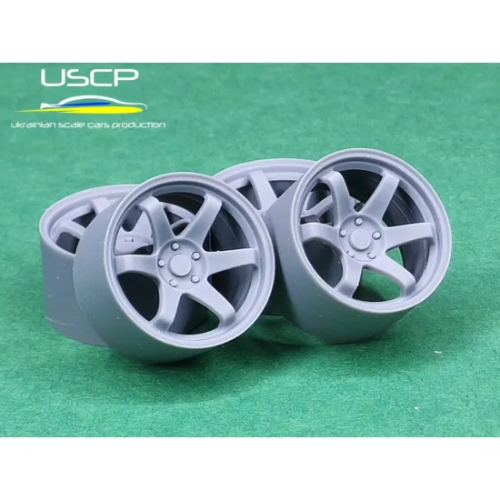 Uscp 24p042 1/24 3d Printed Resin Wheels Rota Ik-r 19