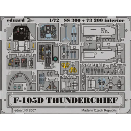 Photoetched set F-105D Thunderchief Color, for Trumpeter kit 1/72 Eduard SS300 Photoetched set F-105D Thunderchief Color, for Trumpeter kit 1/72 Eduard SS300