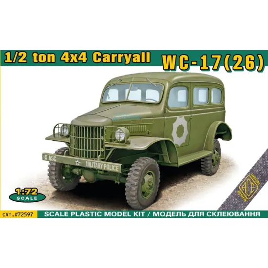 Ace 72597 1/72 Wc-26 1/2 Ton Carryall Truck Plastic Model Kit